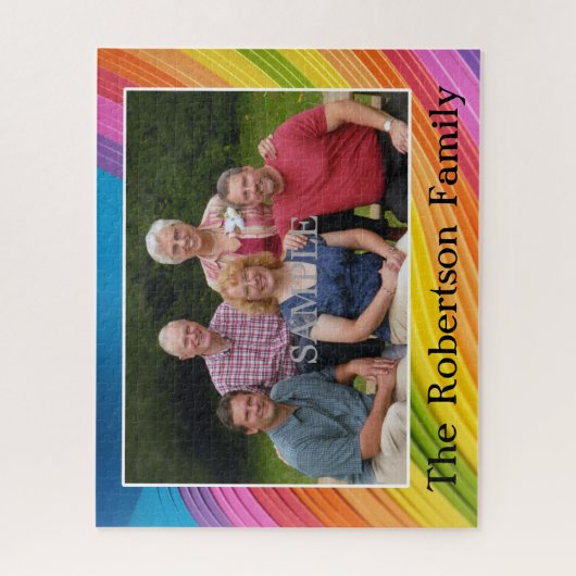 Foto der Familie und Personalisierung mit Name Puzzle (Vertikal)