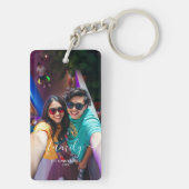 Foto der Familie und Text 2 FotoCollage Schlüsselanhänger (Rückseite)