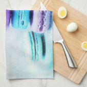 Foto der farbenfrohen, köstlichen Macarons Geschirrtuch (Viertel Falte)