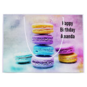 Foto der farbenfrohen, köstlichen Macarons Große Geschenktüte (Vorderseite)