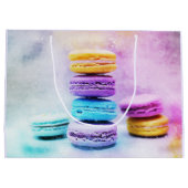 Foto der farbenfrohen, köstlichen Macarons Große Geschenktüte (Rückseite)