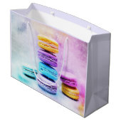 Foto der farbenfrohen, köstlichen Macarons Große Geschenktüte (Rückseite Schrägansicht)