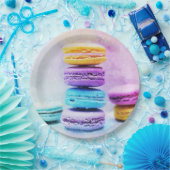 Foto der farbenfrohen, köstlichen Macarons Pappteller (Party)