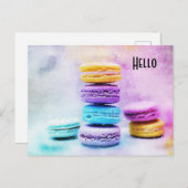 Foto der farbenfrohen, köstlichen Macarons Postkarte (Vorne/Hinten)