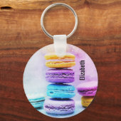 Foto der farbenfrohen, köstlichen Macarons Schlüsselanhänger (Vorderseite)
