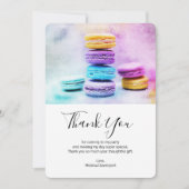 Foto der farbenfrohen Macarons Dankeskarte (Vorderseite)
