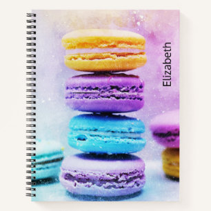 Foto der farbenfrohen Macarons Notizblock