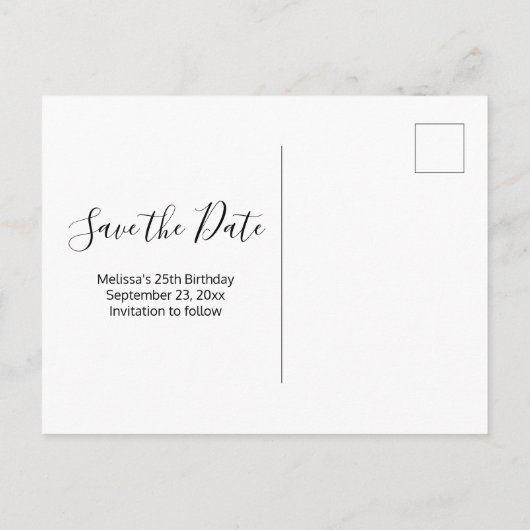 Foto der farbenfrohen Macarons Save the Date Einladungspostkarte (Rückseite)