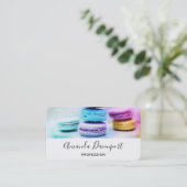Foto der farbenfrohen Macarons Visitenkarte (Stehend Vorderseite)