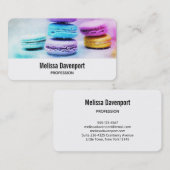 Foto der farbenfrohen Macarons Visitenkarte (Vorne/Hinten)