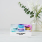 Foto der farbenfrohen Macarons Visitenkarte (Stehend Vorderseite)