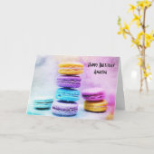 Foto der farbenfrohen Macarons zum Geburtstag Karte (Gelbe Blume)