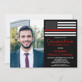 Foto der Feuerwehrschülerpartei - dünne rote Linie Einladung (Vorderseite)