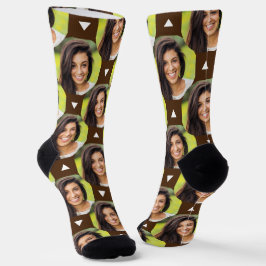 Foto der Freundin für Boyfriend Brown Socks Socken