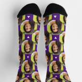 Foto der Freundin für Boyfriend Fun Lila Socken (Oben)