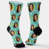 Foto der Freundin für Boyfriend Niedlich Aquamarin Socken (Gewinkelt)