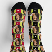 Foto der Freundin für den Red Black 2 Tone Socken (Oben)