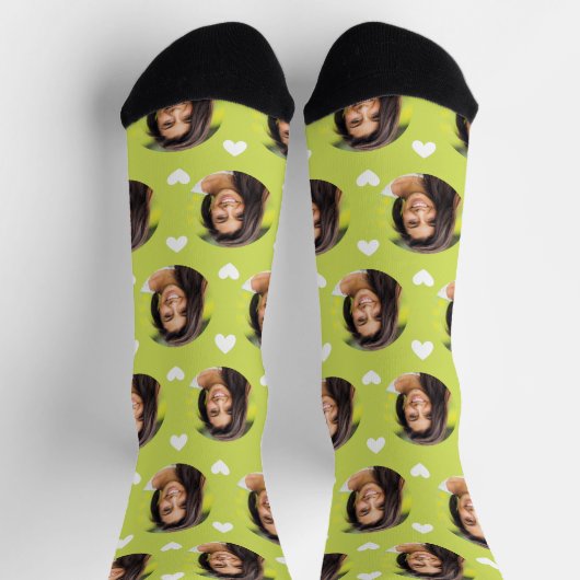 Foto der Freundin für Freundin Chartreuse Herzstüc Socken (Oben)