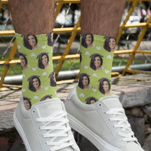 Foto der Freundin für Freundin Chartreuse Herzstüc Socken