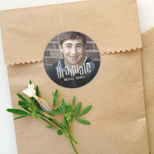 Foto der Fun Graduation Party Runder Aufkleber