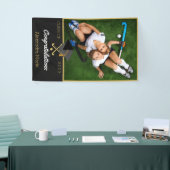 Foto der Fußball-Spieler gratulieren Absolvent Ba Banner (Messeveranstaltung)