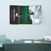 Foto der Fußball-Spieler gratulieren Absolvent Banner (Messeveranstaltung)