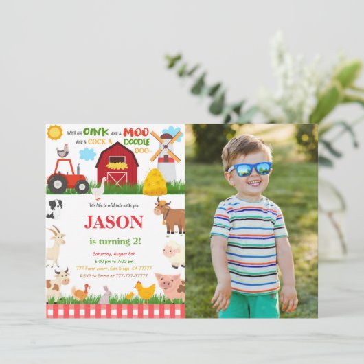 Foto der Geburtstagspartei Einladung (Stehend Vorderseite)