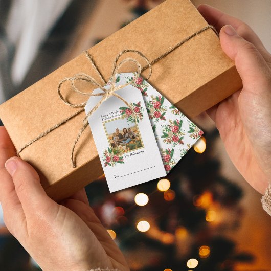 Foto der glänzenden Wasserfarben Geschenkanhänger