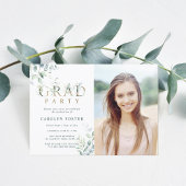 Foto der Gold Botanical Letter Graduation Party Einladung
