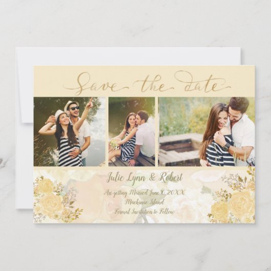 Foto der Gold-Rose Save the Date (Vorderseite)