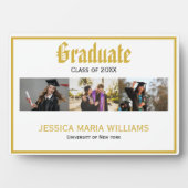 Foto der Gold Script Name School Collage Abschluss Fotoplatte (Vorderseite)