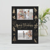 Foto der Goldenen Pine Tree Filiale Frohe Weihnach (Stehend Vorderseite)