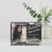 Foto der Graduierungspartei Save the Date Aquarell Postkarte (Stehend Vorderseite)