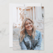 Foto der Graduierungsparty für Blaublumen Einladung (Rückseite)