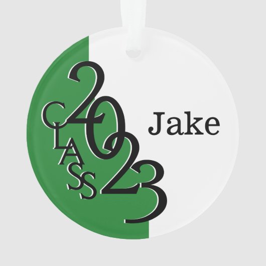 Foto der grünen benutzerdefinierten Klasse 2023 Ornament (Rückseite)