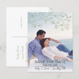 Foto der grünen Linie Save the Date Postkarte