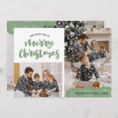 Foto der grünen Wasserfarbe Frohe Weihnachten (Vorne/Hinten)
