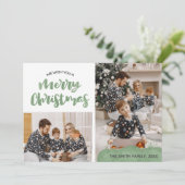 Foto der grünen Wasserfarbe Frohe Weihnachten (Stehend Vorderseite)