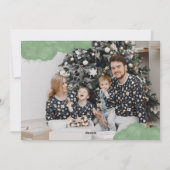 Foto der grünen Wasserfarbe Frohe Weihnachten (Rückseite)