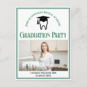 Foto der grünen Zahnarztschulen Einladungspostkarte (Vorderseite)