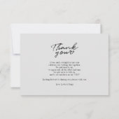 Foto der handgeschriebenen Hochzeit Mitteilungskarte (Rückseite)