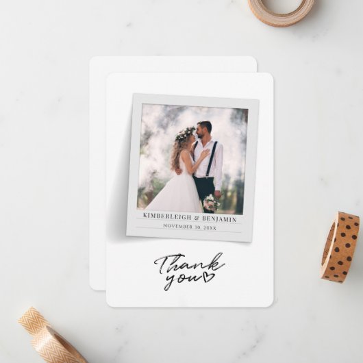 Foto der handgeschriebenen Hochzeit Mitteilungskarte (Vorderseite/Rückseite Beispiel)