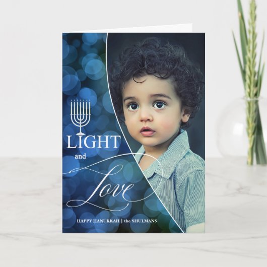 Foto der Hanukkah-Familie Feiertagskarte (Vorderseite)