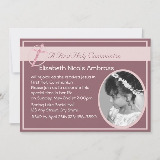 Foto der Heiligen Kommunion Einladung (Vorderseite)