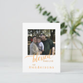 Foto der Herbstfamilie gesegnet Postkarte (Stehend Vorderseite)