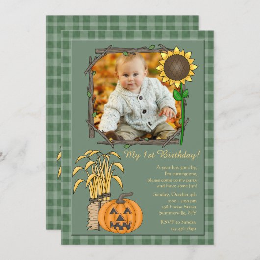 Foto der Herbstsaison Einladung (Vorne/Hinten)