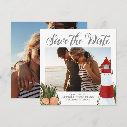 Foto der Hochzeit in Urlaubsort Save The Date (Vorne/Hinten)