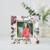 Foto der hübschen Blush-Blues-Graduation Einladung (Stehend Vorderseite)