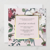 Foto der hübschen Blush-Blues-Graduation Einladung (Rückseite)