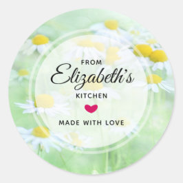 Foto der Hübschen Daisien in einer Feldküche Runder Aufkleber